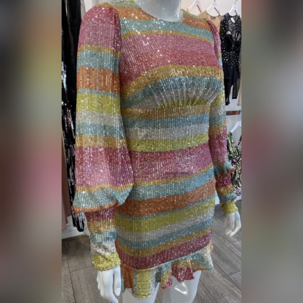 Multi Color Rainbow Dress - Picture 2 of 3